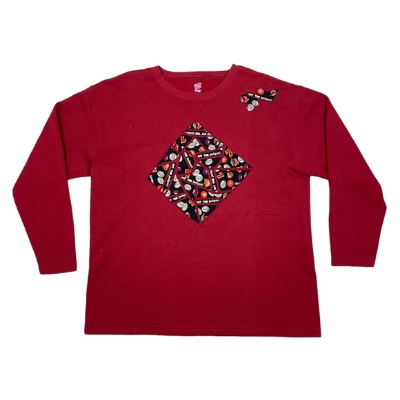 Casino Jackpot Crewneck Pullover Sweatshirt Womens Size Large Red Gambling Hanes - Picture 1 of 6